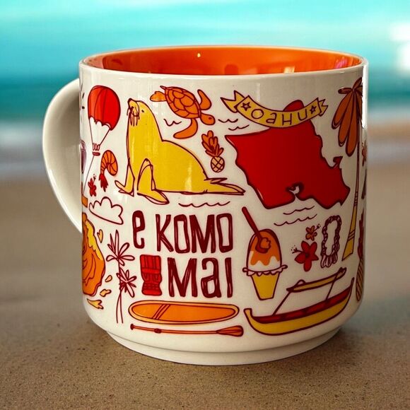 Starbucks WAIKIKI Hawaii Been There Series BTS Coffee Mug Cup EUC - Picture 4 of 8